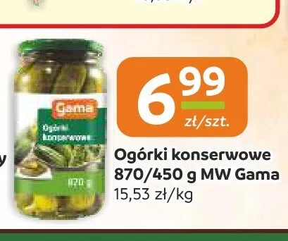 Ogórki konserwowe MW Gama promocja w Społem Częstochowa