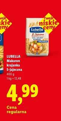 Makaron krajanka 5-jajeczna Lubella promocja w Lidl