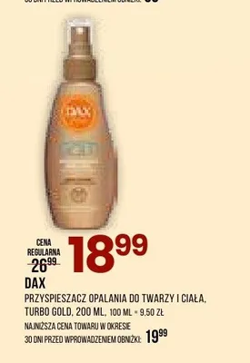 Przyspieszacz opalania do twarzy i ciała Turbo Gold Dax promocja w Drogerie Natura