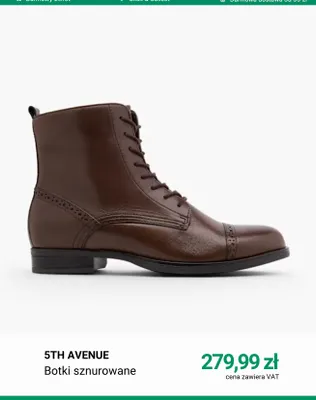 Botki sznurowane 5th Avenue promocja w Deichmann
