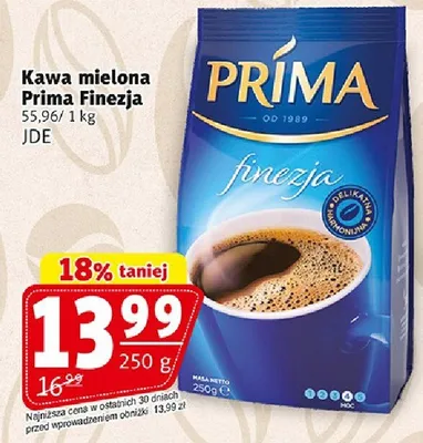 Kawa mielona Prima Finezja promocja w Prim Market
