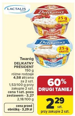 Twaróg Delikatny President promocja w Carrefour
