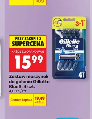Zestaw maszynek do golenia Gillette Blue3 promocja w Biedronka