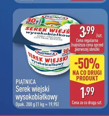 Serek wiejski wysokobiałkowy Piątnica promocja w Aldi