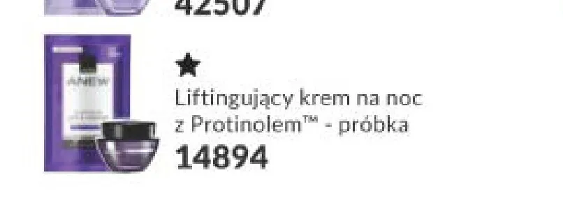 Liftingujący krem na noc z Protinolem Anew próbka promocja w AVON