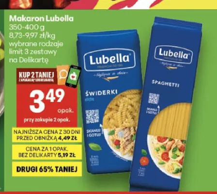 Makaron Lubella Świderki promocja w Delikatesy Centrum