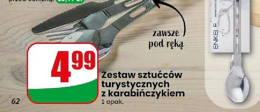Zestaw sztućców turystycznych z karabińczykiem Enkei promocja w Dino