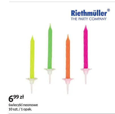 Świeczki neonowe Riethmüller promocja w Empik