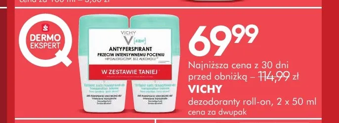 Dezodorant roll-on Vichy promocja w Super-Pharm