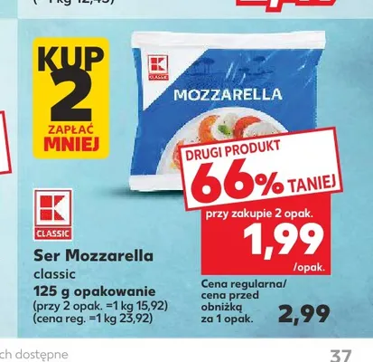 Ser Mozzarella K-Classic classic promocja w Kaufland