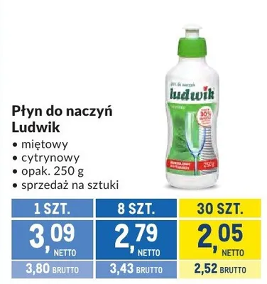 Płyn do naczyń Ludwik miętowy promocja w Makro