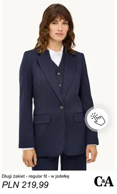 Długi żakiet C & A regular fit w jodełkę promocja w C&A