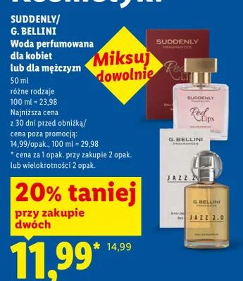 Woda perfumowana dla mężczyzn G. Bellini Jazz 2,0 promocja w Lidl
