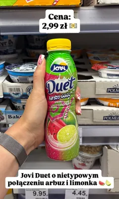 Jogurt pitny Jovi Duet Bardzo Cool Arbuz-Limonka promocja w Dino