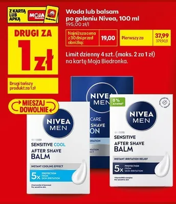 Balsam po goleniu Nivea Men Sensitive Cool promocja w Biedronka