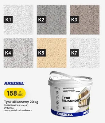 Tynk silikonowy KREISEL baranek 1,5mm promocja w Castorama