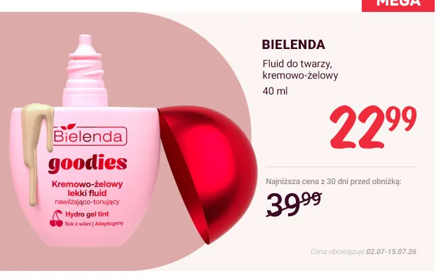 Fluid do twarzy kremowo-żelowy Bielenda Goodies promocja w Rossmann