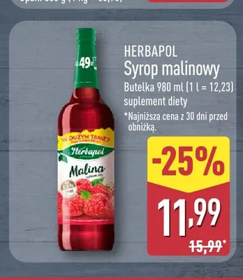 Syrop malinowy Herbapol promocja w Aldi