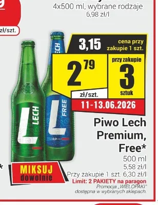 Piwo Lech Free promocja w Delikatesy Sezam