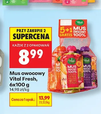 Mus owocowy Vital Fresh promocja w Biedronka