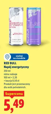 Napój energetyczny Red Bull różne rodzaje promocja w Lidl