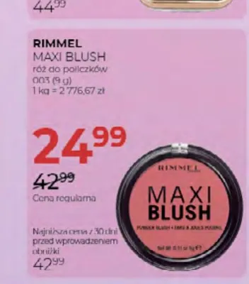 Róż do policzków Rimmel Maxi Blush 003 promocja w Drogerie Jawa