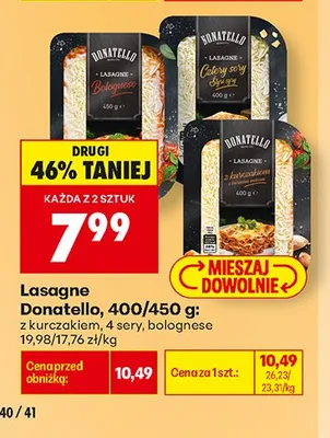 Lasagne z kurczakiem Donatello promocja w Biedronka