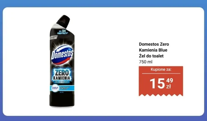 Żel do toalet Domestos Zero Kamienia Blue promocja w Biedronka