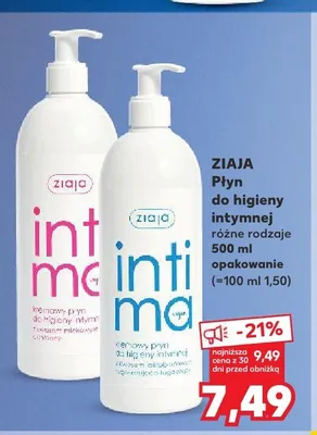 Płyn do higieny intymnej Ziaja Intima promocja w Kaufland