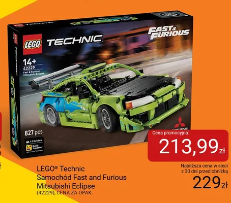 Klocki LEGO Technic Samochód Fast and Furious Mitsubishi Eclipse 42229 promocja w Smyk