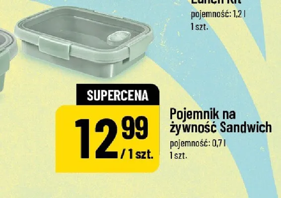Pojemnik na żywność sandwich pojemność 0.7l 1szt. POLOmarket promocja w POLOmarket