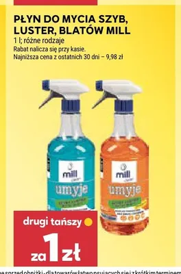 Płyn do mycia szyb, luster, blatów Mill promocja w Stokrotka
