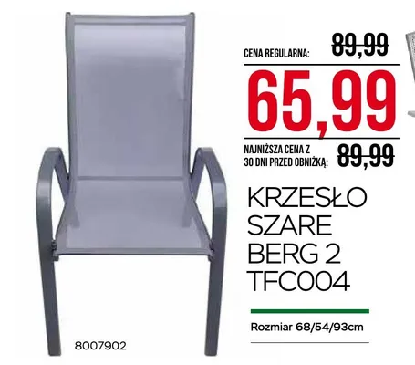 Krzesło szare Berg 2 TFC004 promocja w Abra Meble