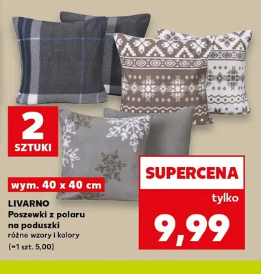 Poszewki z polaru na poduszki 40x40 cm 2-pak Livarno promocja w Kaufland