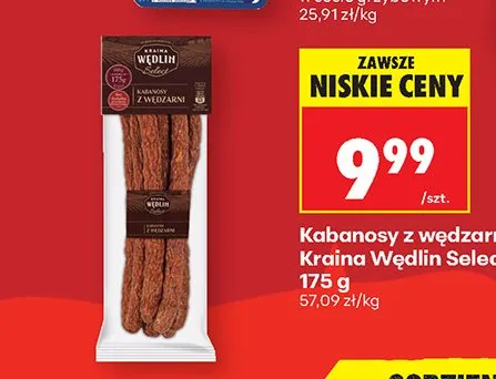 Kabanosy z wędzarni Kraina Wędlin Select promocja w Biedronka