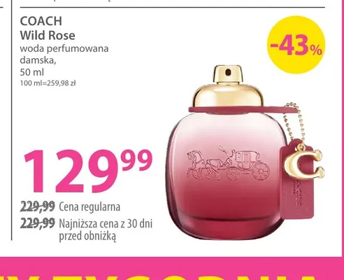 Wild Rose woda perfumowana damska Coach promocja w Hebe