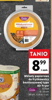 Wkłady papierowe do frytkownicy beztłuszczowej typu Air Fryer Gosia śr. 23 cm promocja w Intermarche
