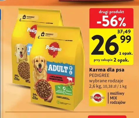 Karma dla psa Pedigree promocja w Intermarche