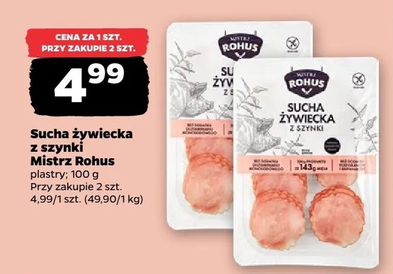 Sucha żywiecka z szynki Mistrz Rohus promocja w Netto