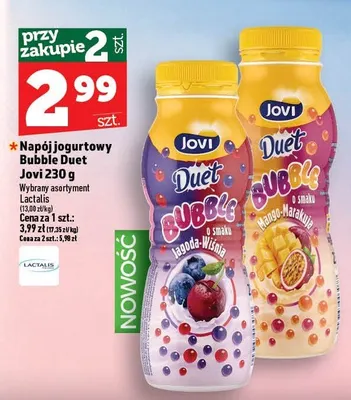Napój jogurtowy Jovi Duet Bubble mango marakuja promocja w TOPAZ
