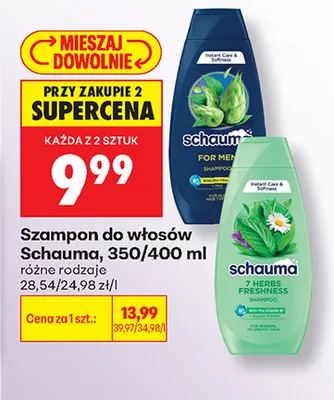 Szampon do włosów Schauma For Men promocja w Biedronka