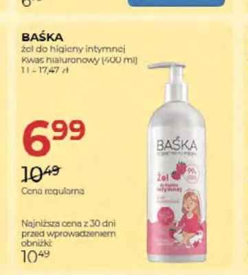Żel do higieny intymnej Baśka Kwas hialuronowy promocja w Drogerie Jawa