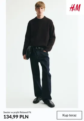 Sweter w prążki Relaxed Fit H & M promocja w H&M