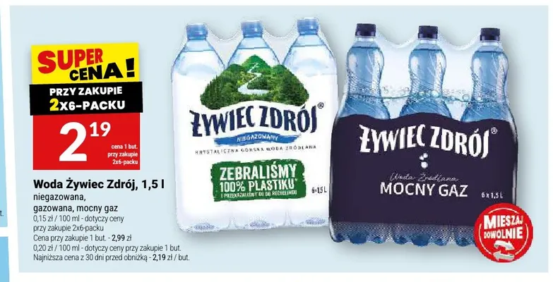 Woda gazowana Żywiec Zdrój mocny gaz promocja w Twój Market