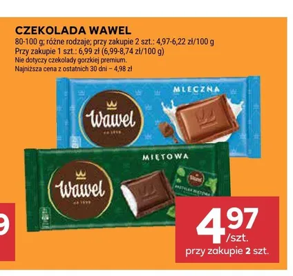 Czekolada mleczna Wawel promocja w Stokrotka