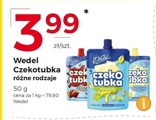 Krem czekoladowy Czekotubka Wedel pistacjowa promocja w Frac
