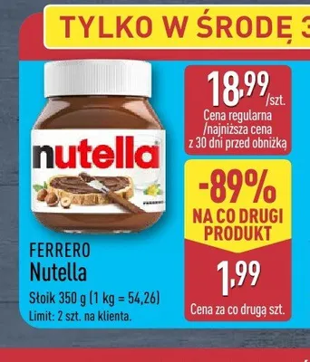 Nutella Ferrero promocja w Aldi