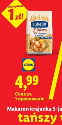Makaron krajanka 5-jajeczna Lubella promocja w Lidl