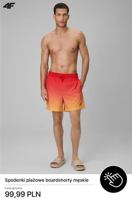 Spodenki plażowe boardshorty męskie 4F promocja w 4F