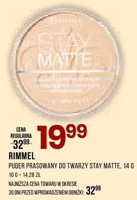 Puder prasowany do twarzy Stay Matte promocja w Drogerie Natura